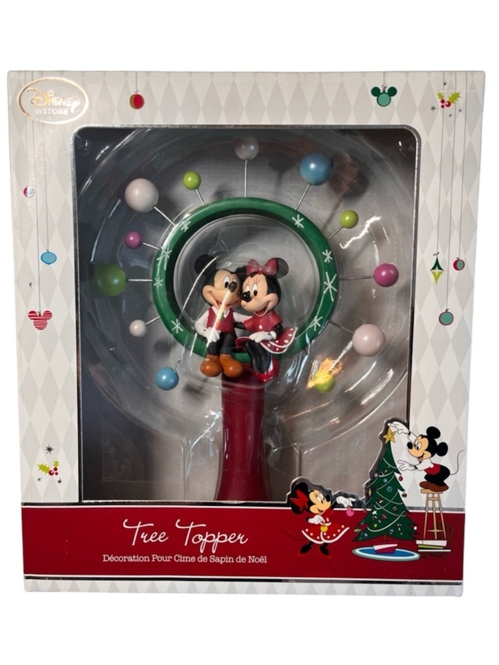 NEW DISNEY STORE Mickey & Minnie Mouse 2014 Christmas Tree Topper